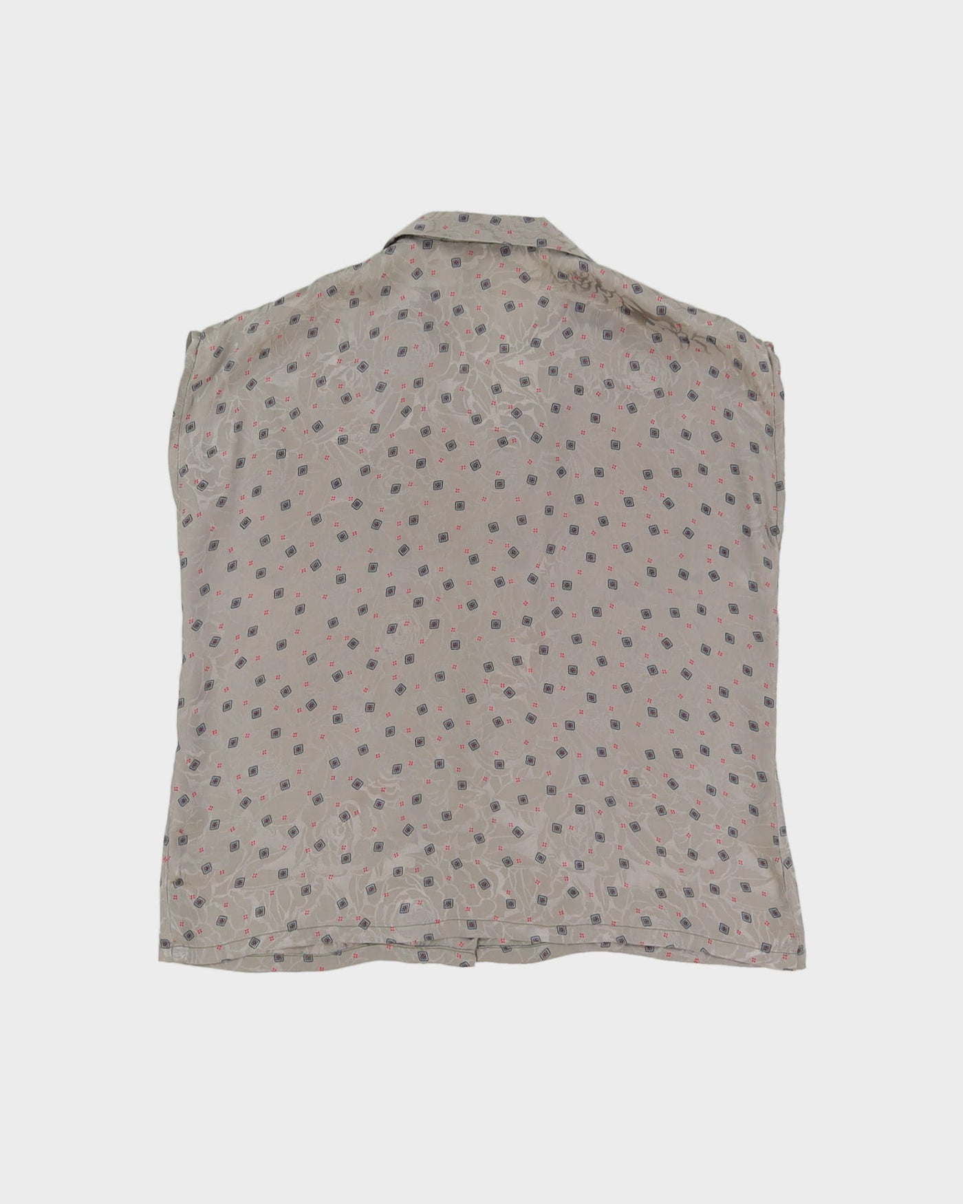 Vintage 1980s Grey Silk Handsewn Blouse - S