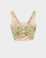 Rokit Originals Green Floral Patterned Florence Corset Top - S / M