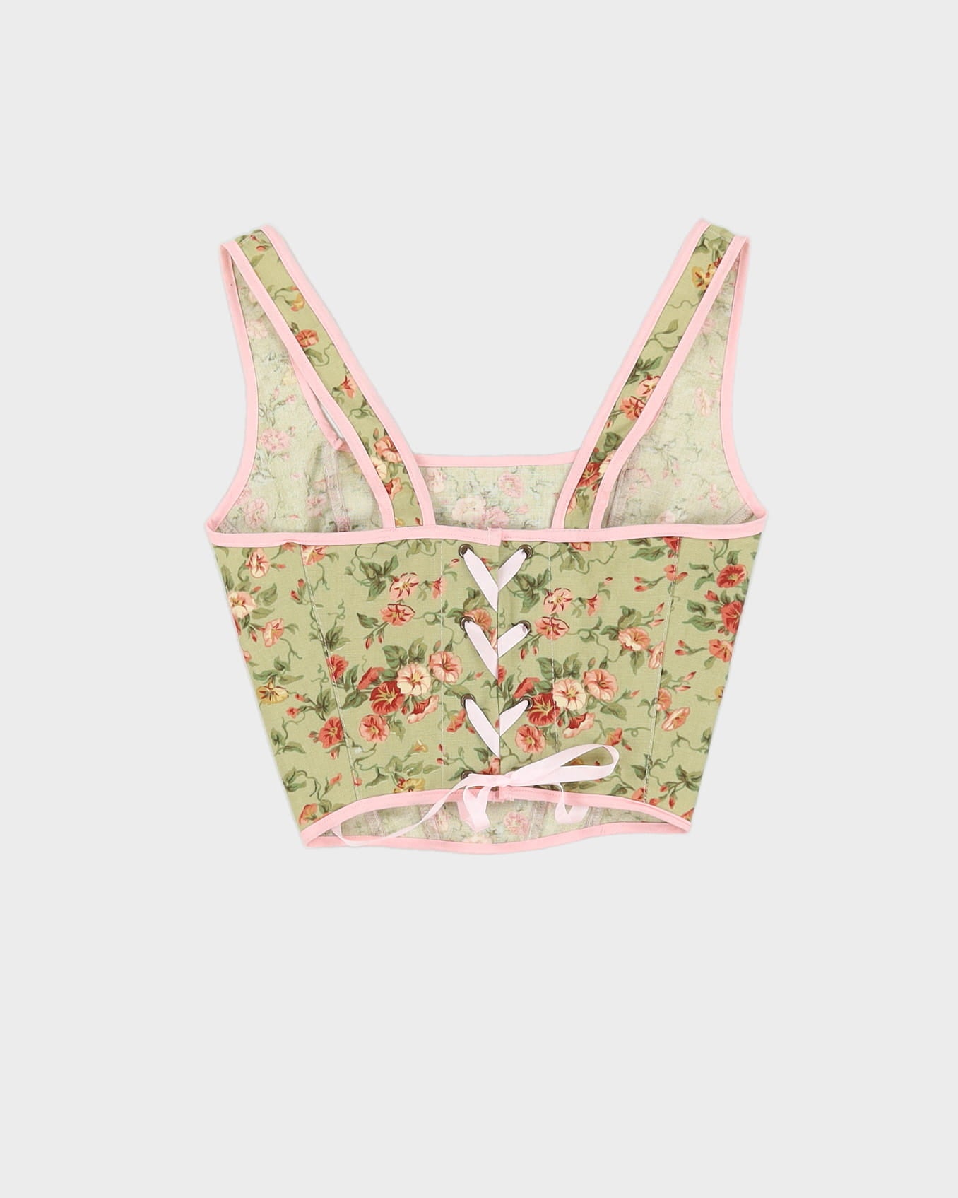 Rokit Originals Green Floral Patterned Florence Corset Top - S / M