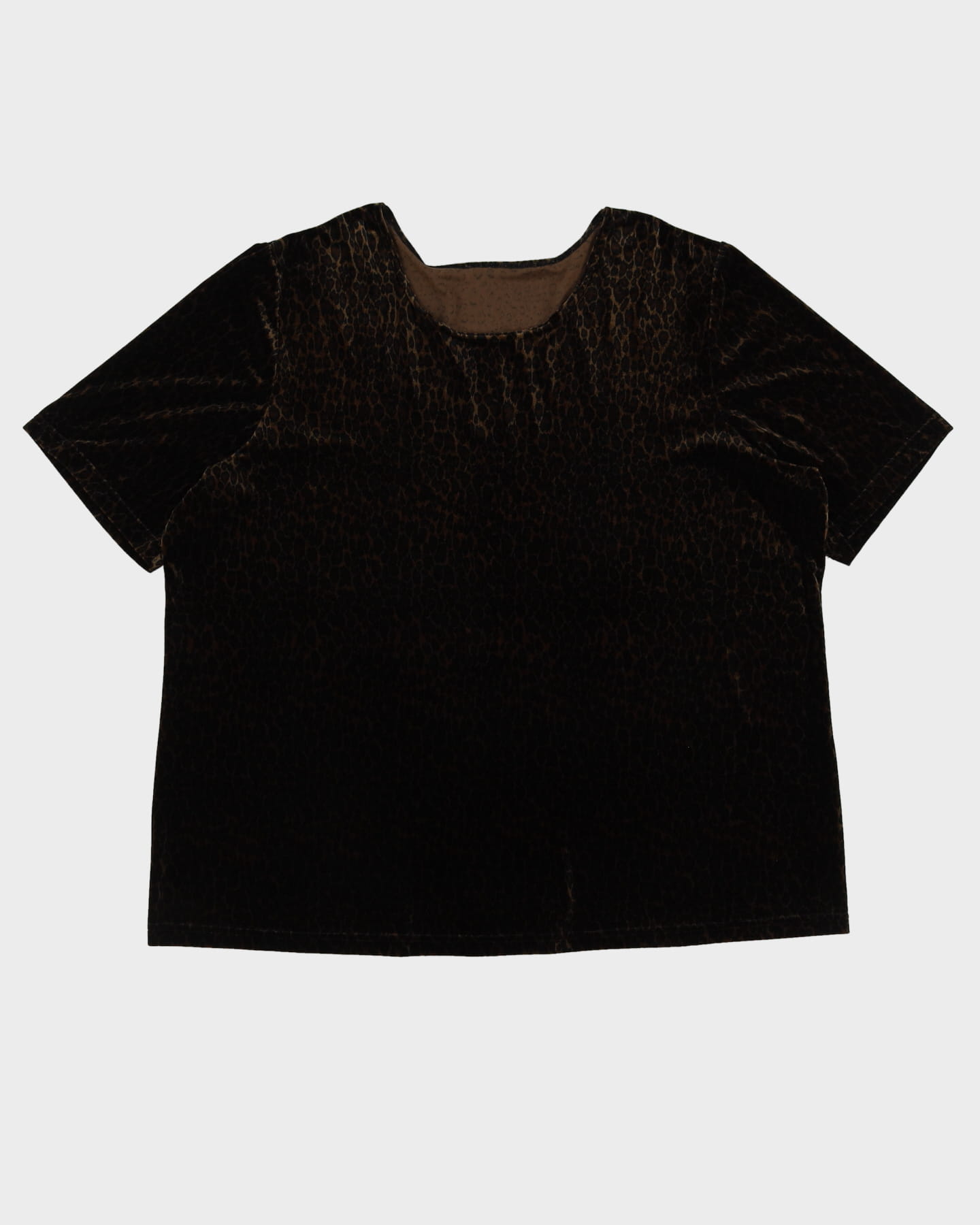 Y2K Leopard Print Velvet Top - XL