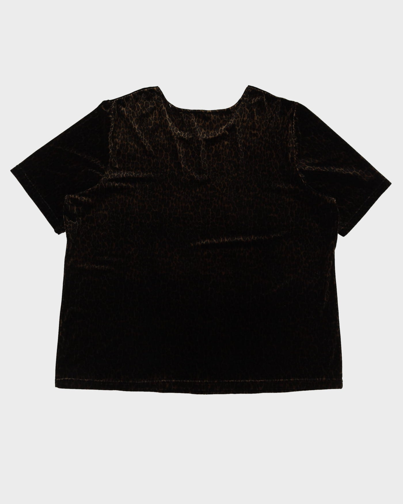Y2K Leopard Print Velvet Top - XL