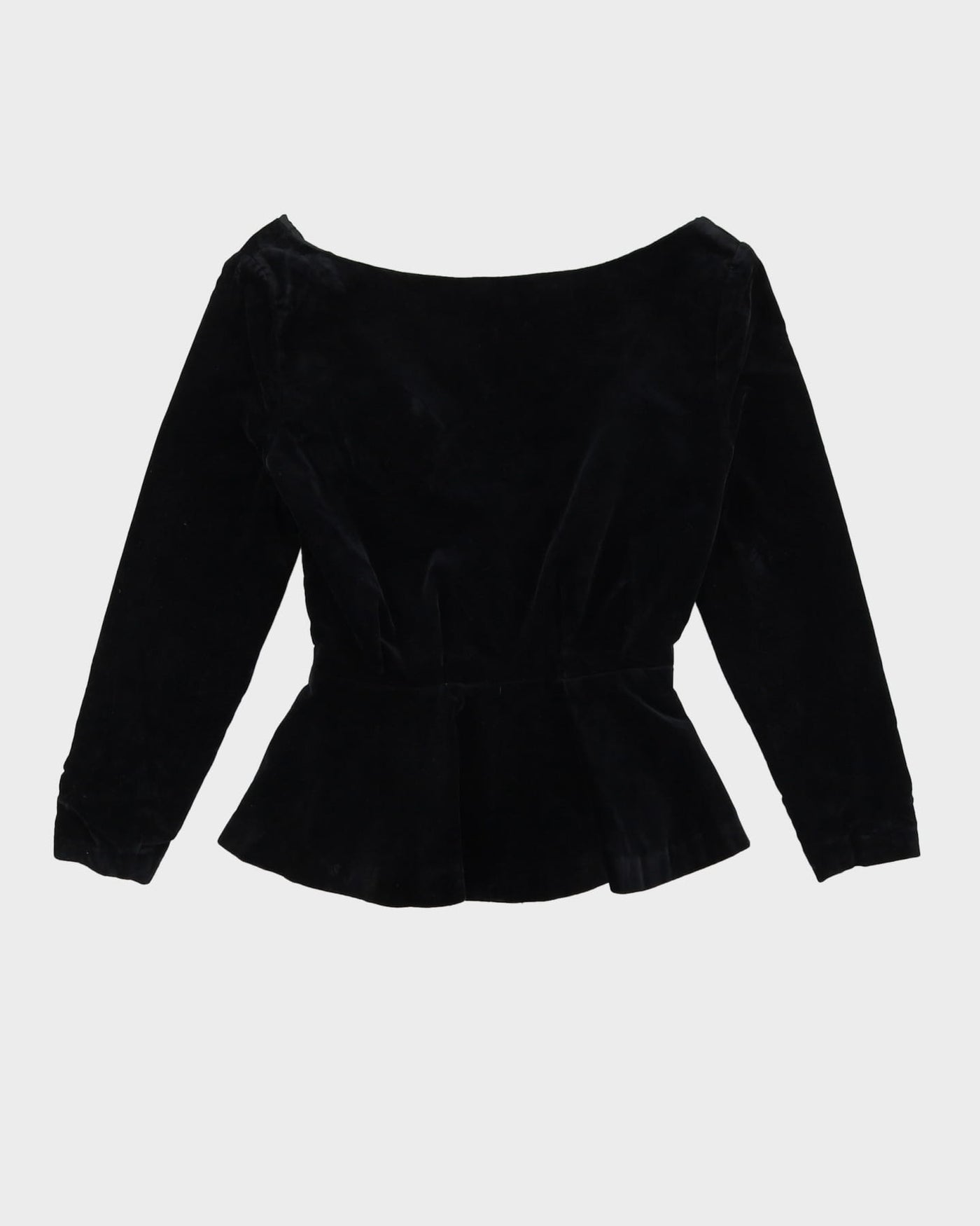 Black Velvet With A Deep V Back Top - XS