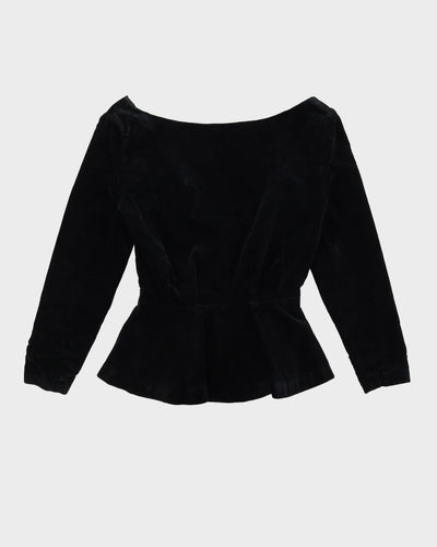 Black Velvet With A Deep V Back Top - XS