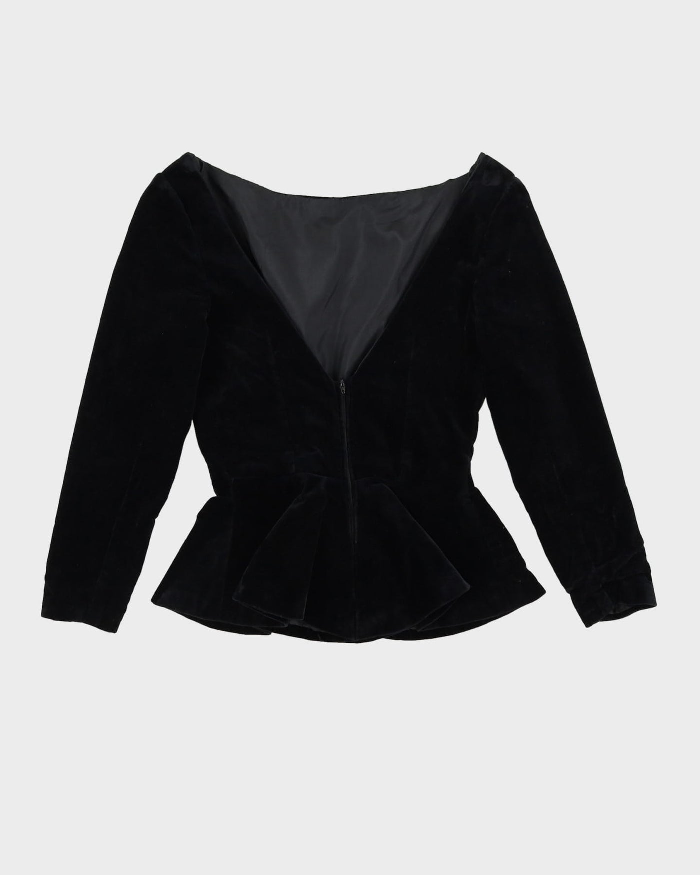 Black Velvet With A Deep V Back Top - XS