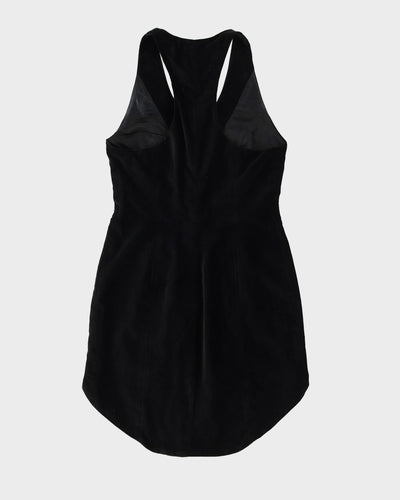 Black Velvet Long Waistcoat - S