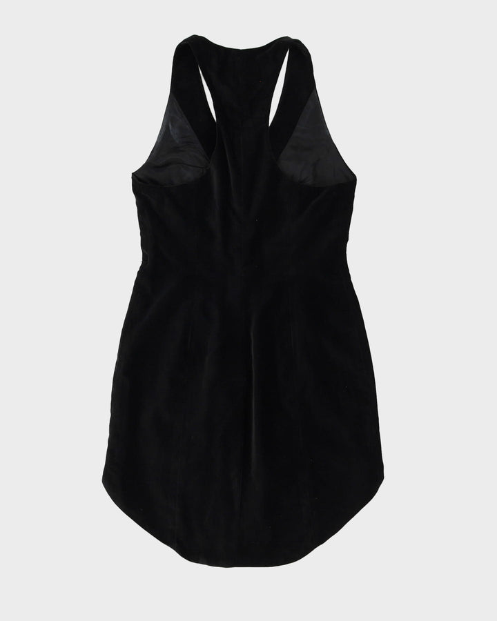 Black Velvet Long Waistcoat - S