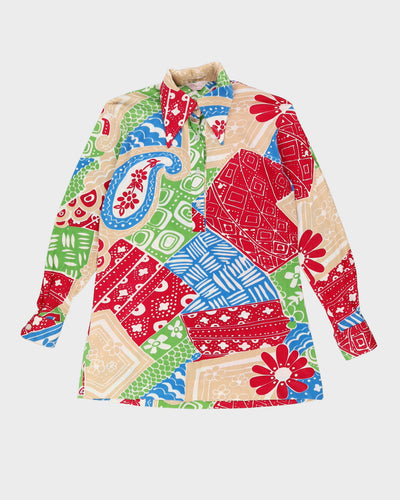 Vintage 1970s Patterned Blouse - M
