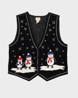 Black Velvet Christmas Waistcoat - M