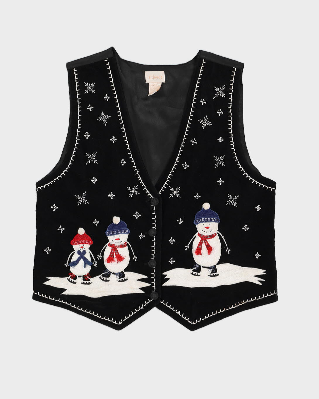 Black Velvet Christmas Waistcoat - M