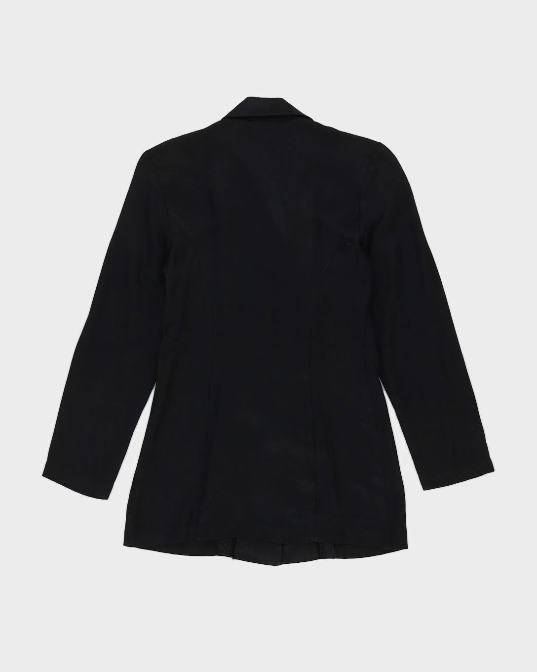 Black Satin Detailed Long Sleeve Blouse - XS