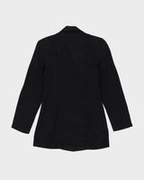 Black Satin Detailed Long Sleeve Blouse - XS