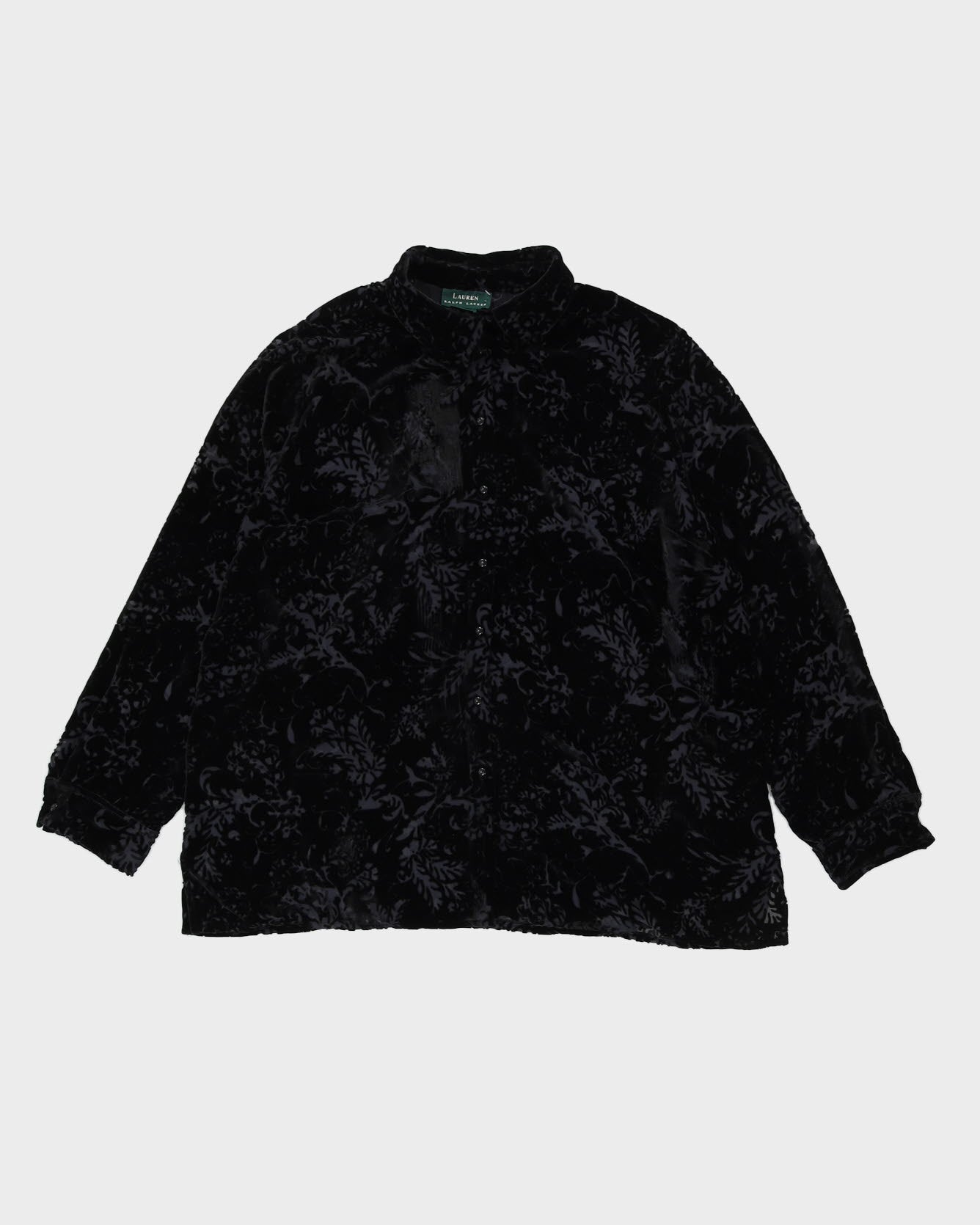 Lauren Ralph Lauren Black Devore Blouse - L / XL