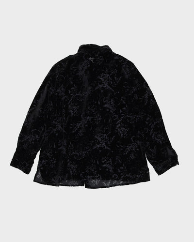 Lauren Ralph Lauren Black Devore Blouse - L / XL