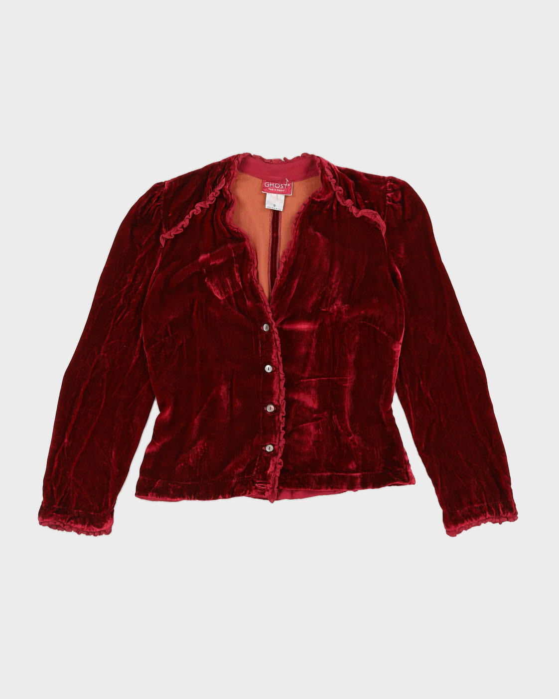 Ghost Red Velvet Blouse - S