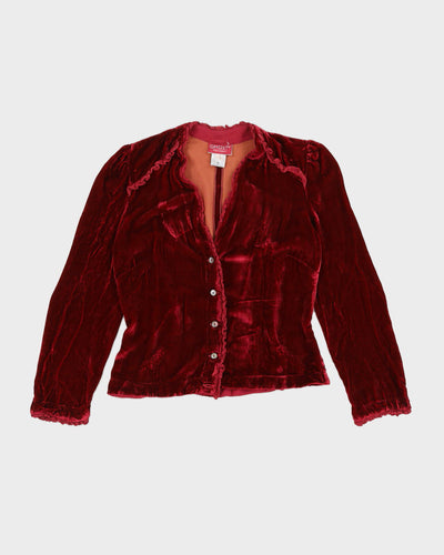 Ghost Red Velvet Blouse - S