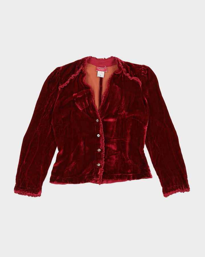 Ghost Red Velvet Blouse - S