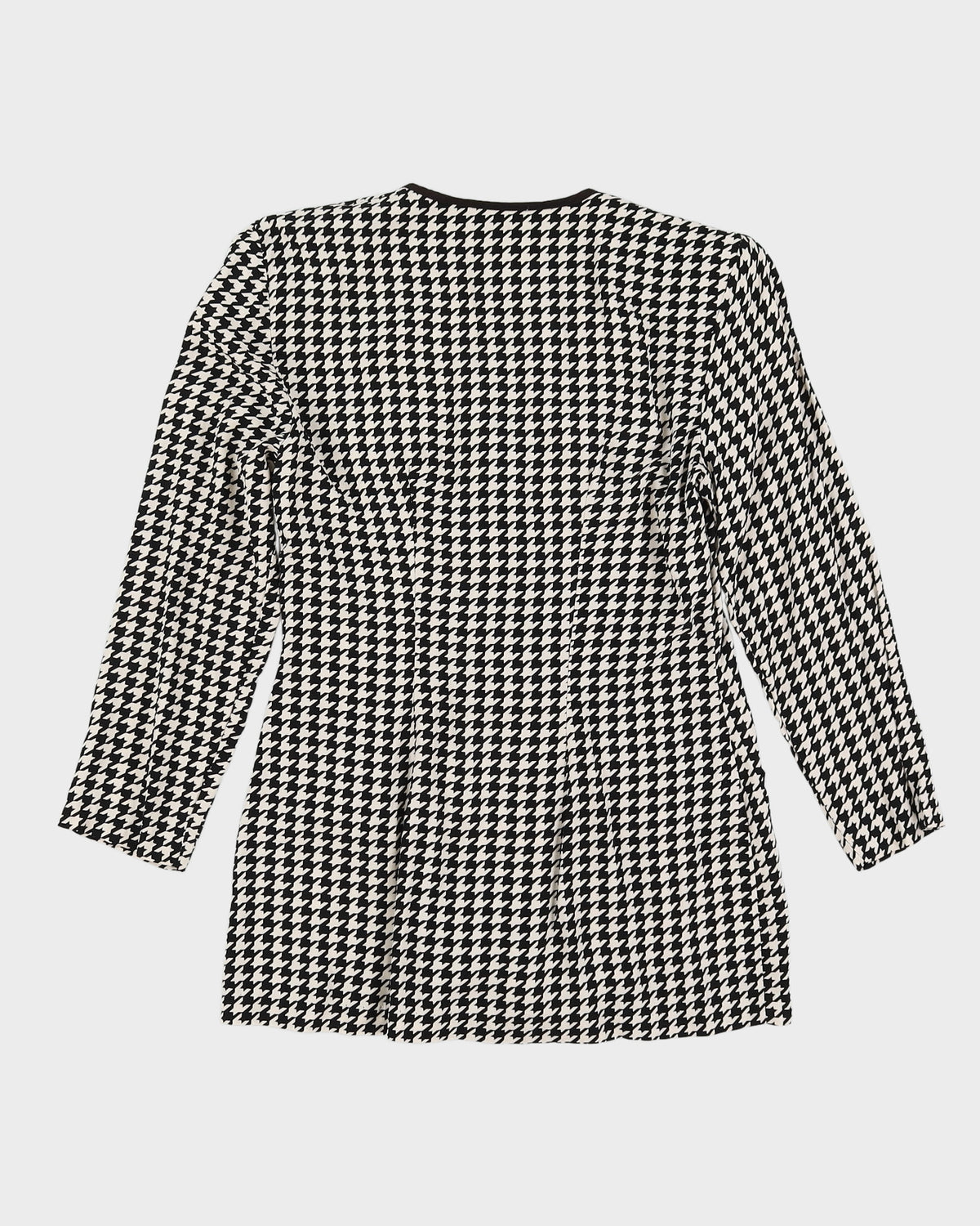 Black And White Houndstooth Blouse - S