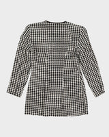 Black And White Houndstooth Blouse - S