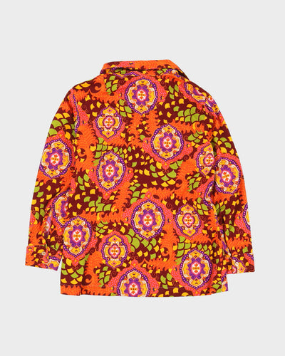 Vintage 1970s Orange Patterned Top - M