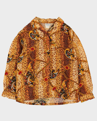 Y2K Brown Riviera Pattern Blouse - L