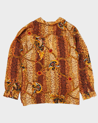 Y2K Brown Riviera Pattern Blouse - L
