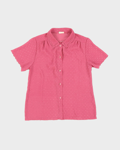 Vintage 1980s Pink Short Sleeve Blouse - S