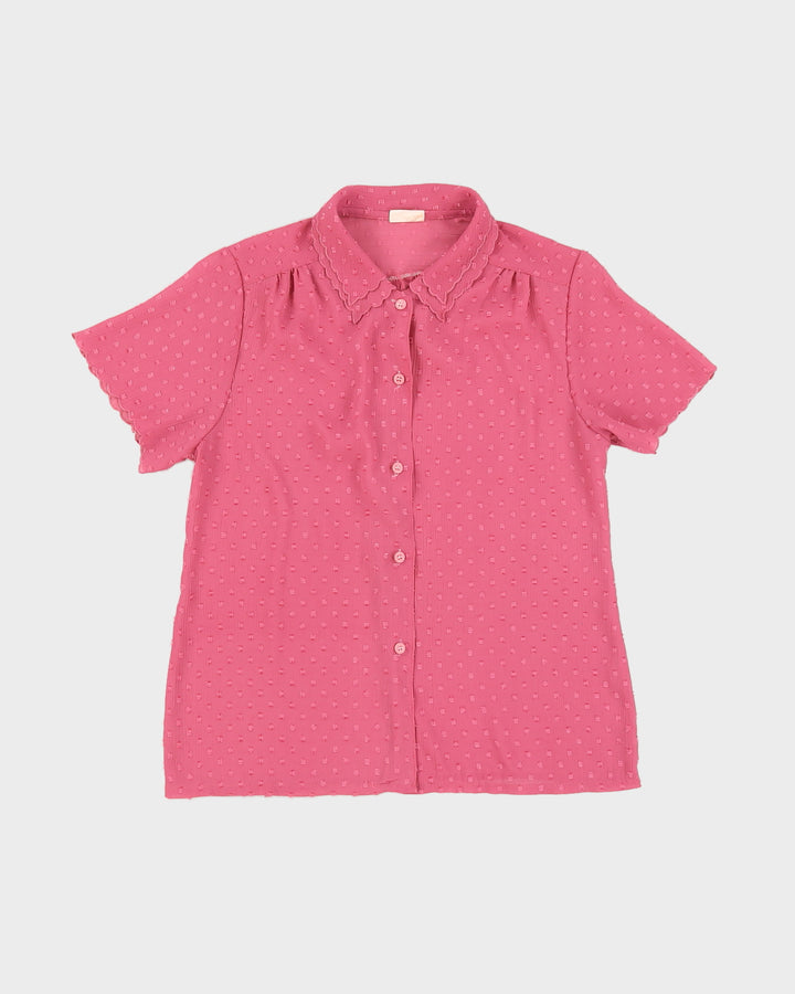 Vintage 1980s Pink Short Sleeve Blouse - S