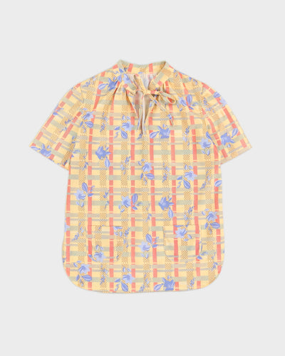 Vintage 1970's Yellow Pattern Top - M