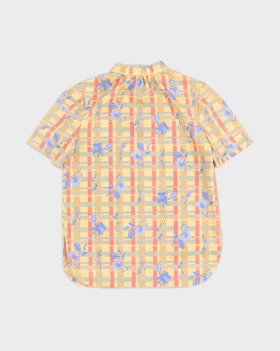 Vintage 1970's Yellow Pattern Top - M