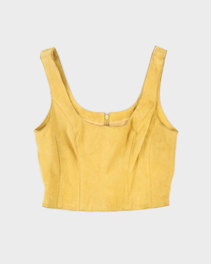 Yellow Suede Sleeveless Top - S