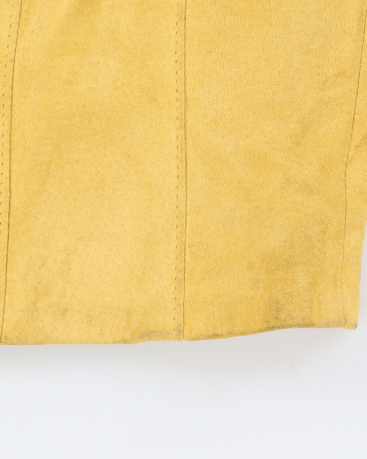 Yellow Suede Sleeveless Top - S