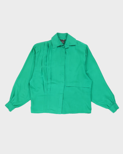 Vintage 90s LB Diffusion Green Silk Blouse - S