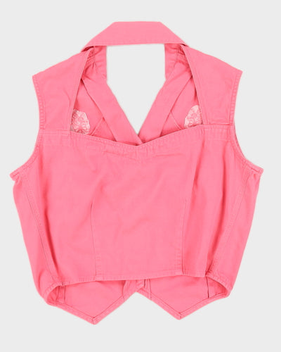 Pink Cotton Sleeveless Top - M