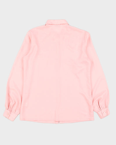 Pink Embroidered Long Sleeve Blouse - S