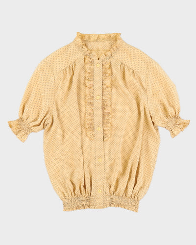 Yellow Polka Dots Patterned Blouse - S