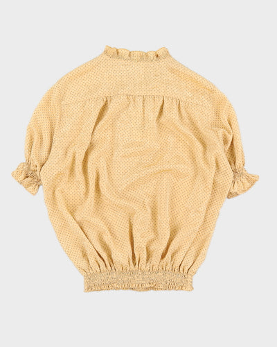 Yellow Polka Dots Patterned Blouse - S