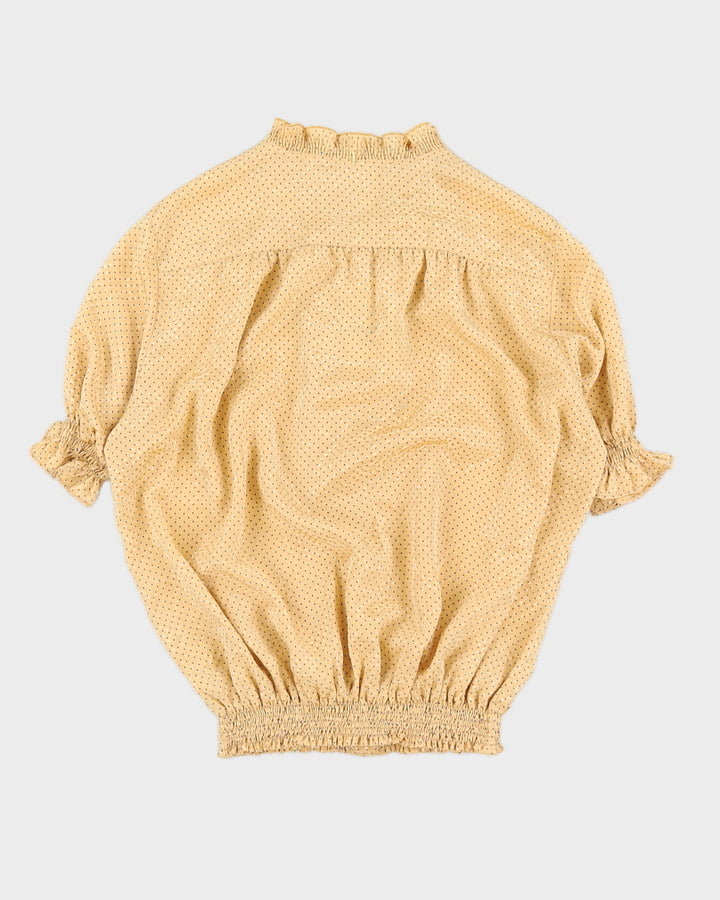 Yellow Polka Dots Patterned Blouse - S