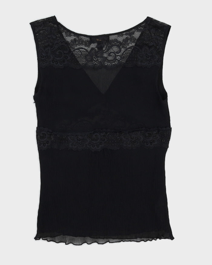 Y2K 00s Bebe Black Silk Top - S