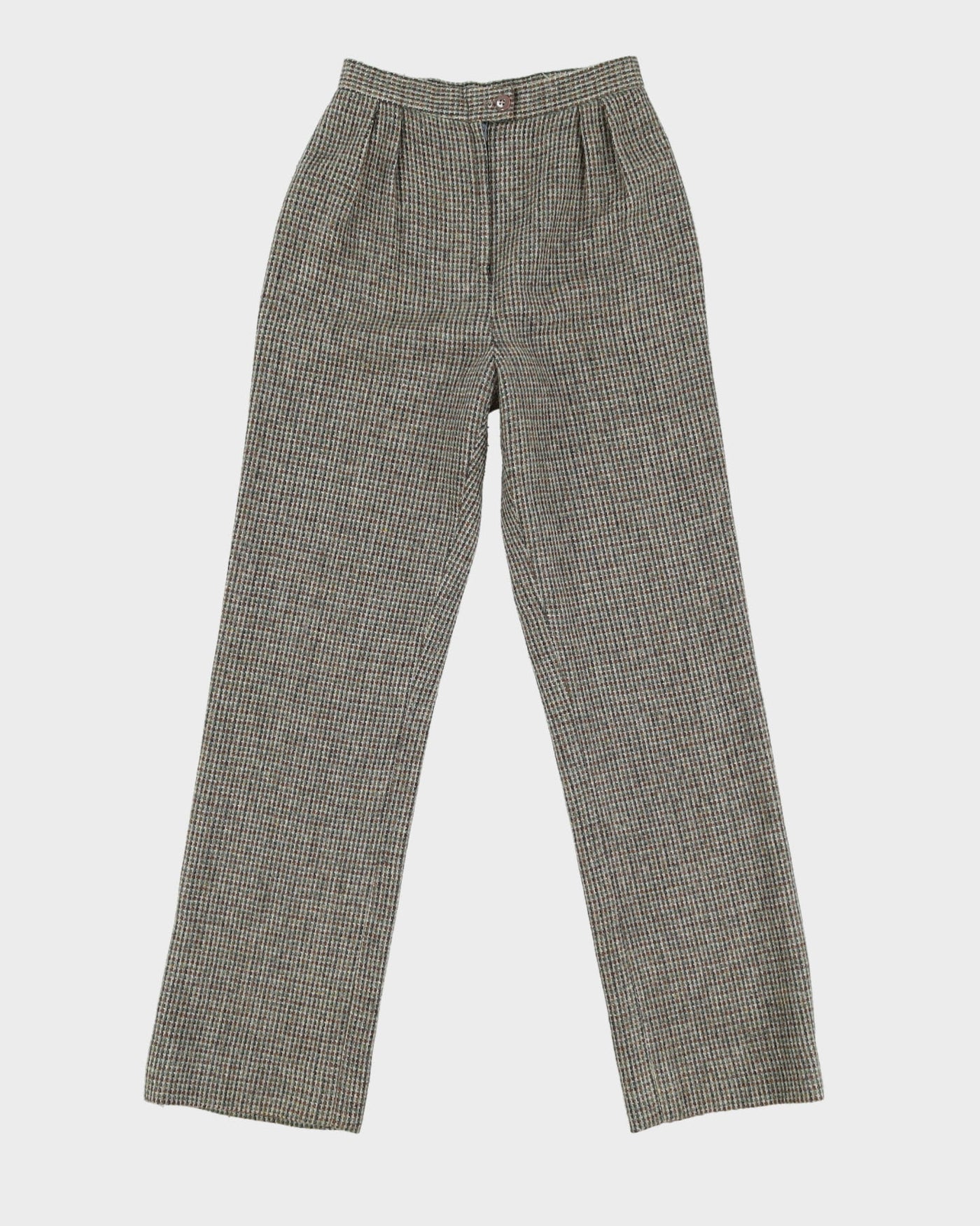 1980s Wool Tweed High Waisted Trousers - XS