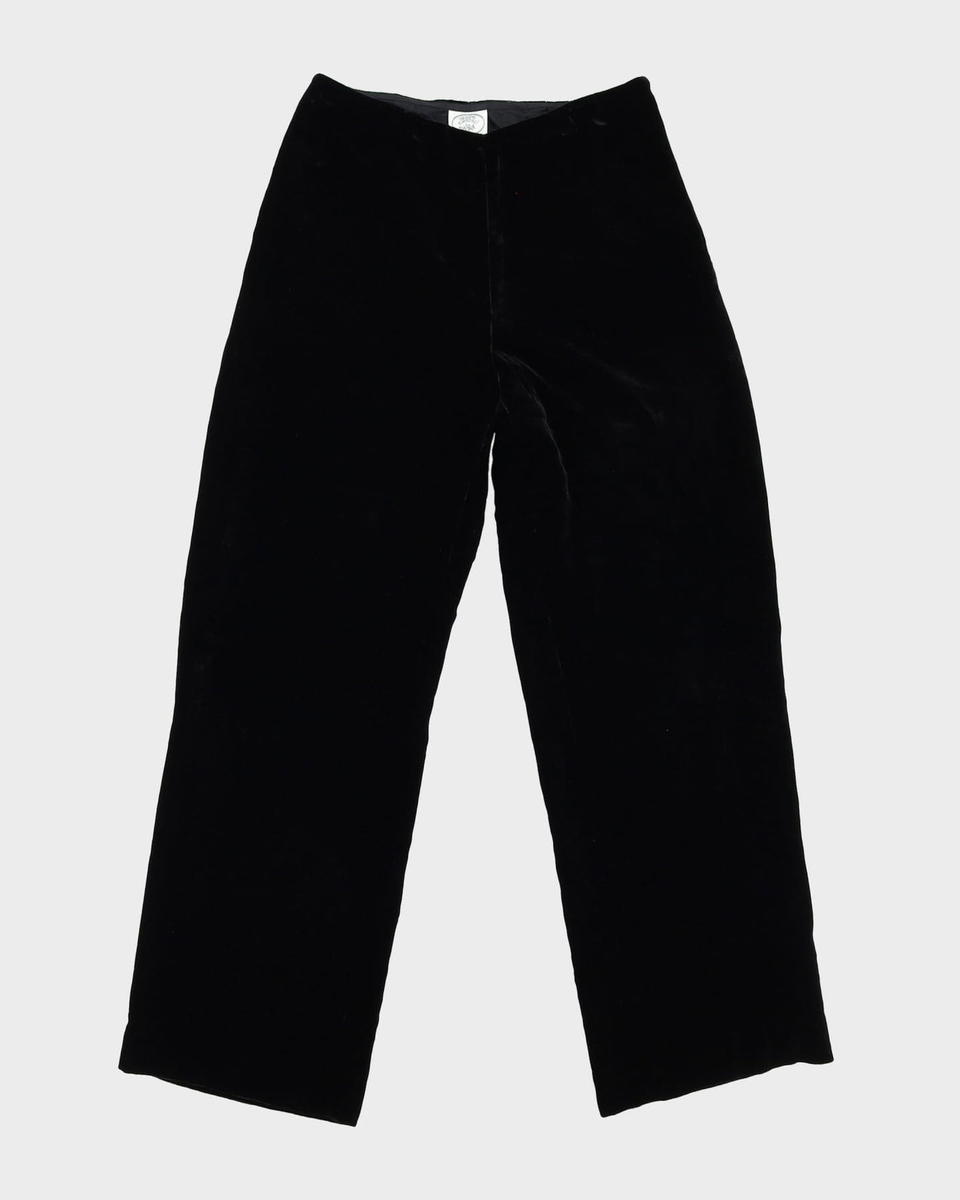Laura Ashley Black Velvet Wide Leg Trousers - S