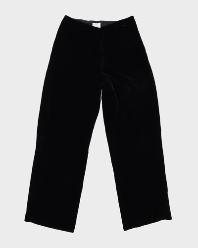 Laura Ashley Black Velvet Wide Leg Trousers - S