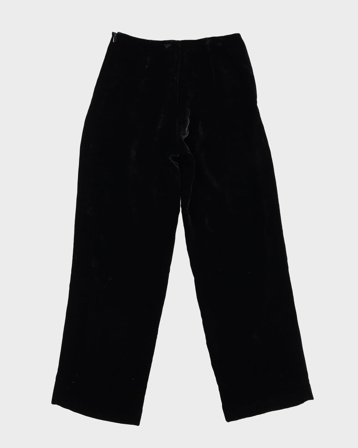 Laura Ashley Black Velvet Wide Leg Trousers - S