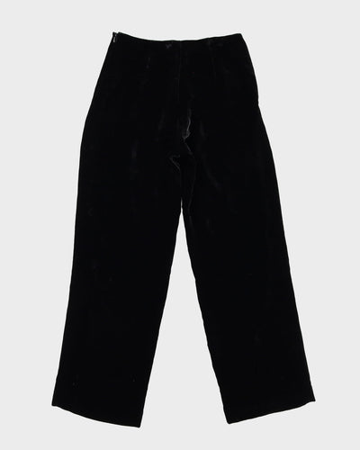 Laura Ashley Black Velvet Wide Leg Trousers - S