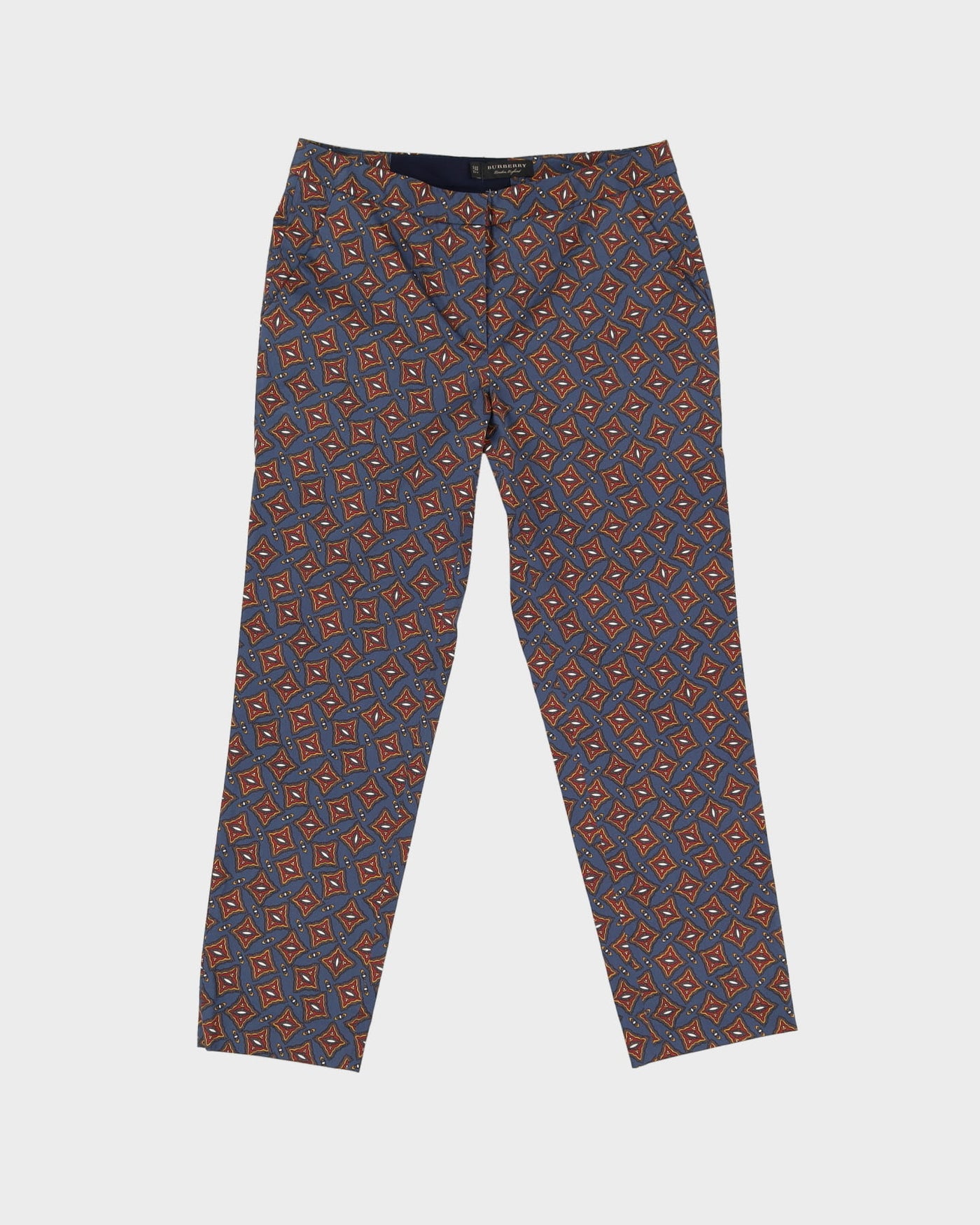 Burberry Blue Patterned Trousers - W28 L26