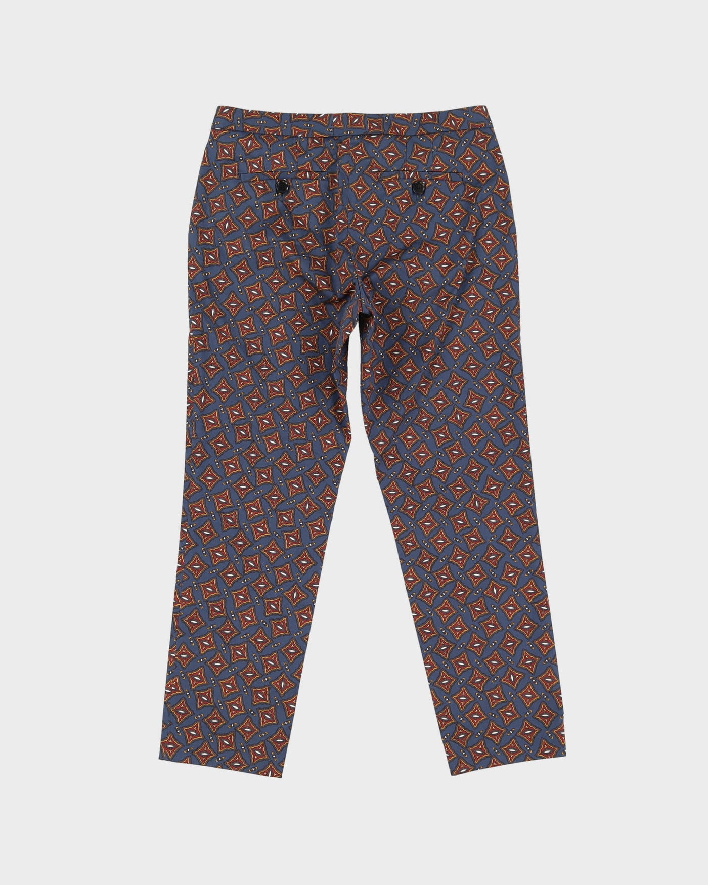 Burberry Blue Patterned Trousers - W28 L26