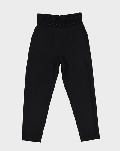 Black Beaded High Waisted Trousers - W28 L26
