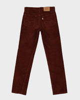 1980s Levi's Brown High Waisted Cord Trousers - S