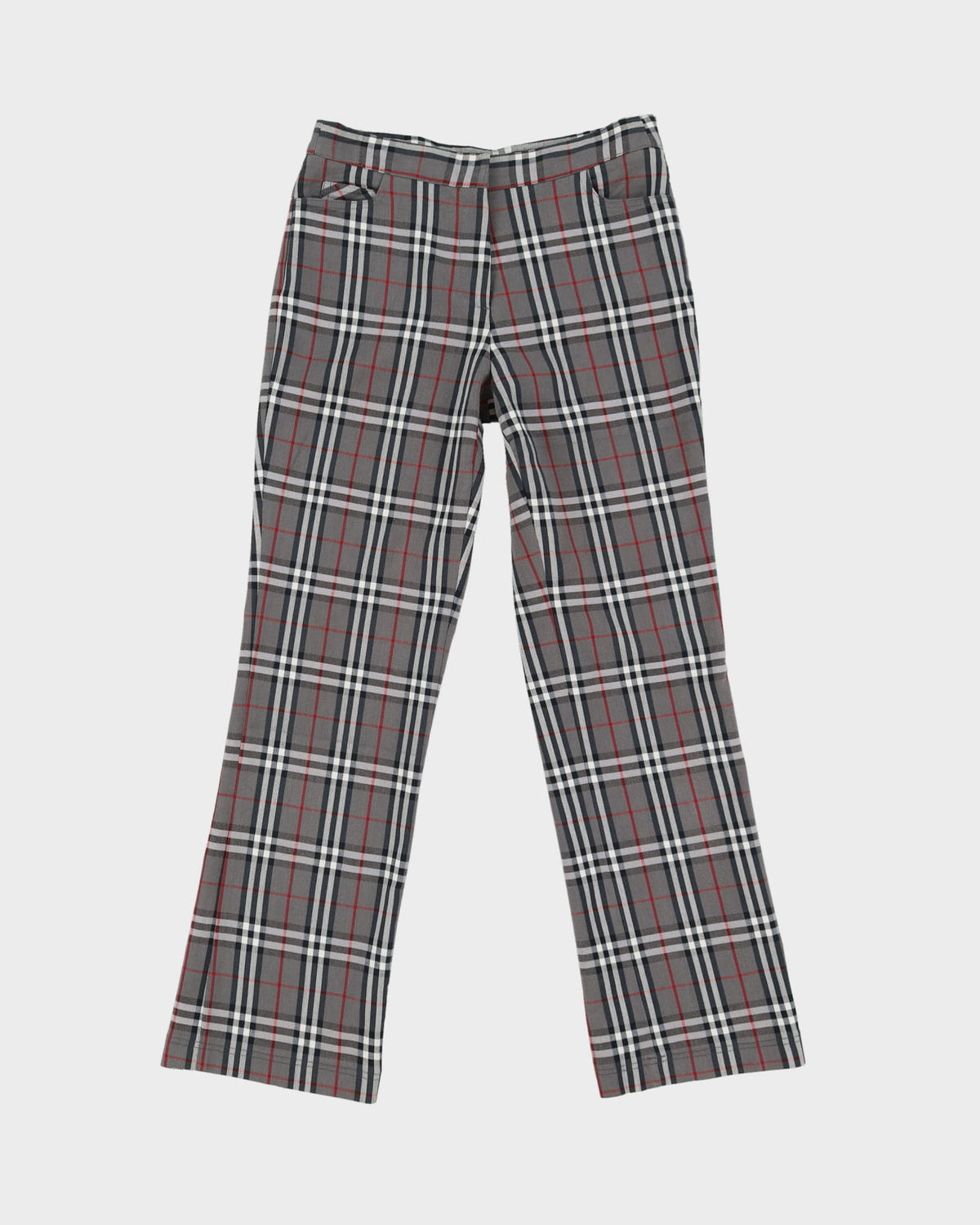 Burberry London Grey Checked Trousers - S