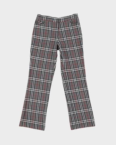 Burberry London Grey Checked Trousers - S