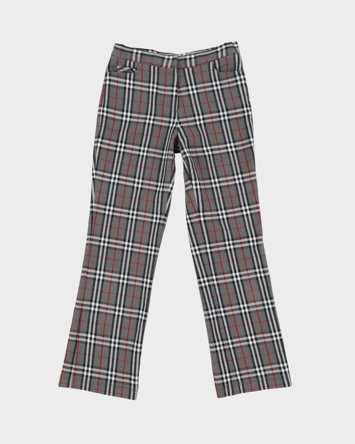 Burberry London Grey Checked Trousers - S